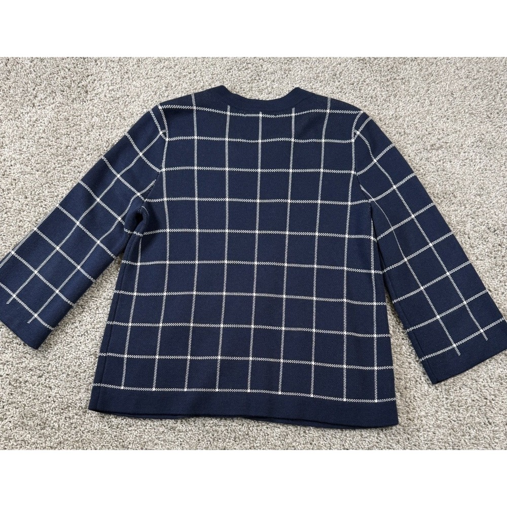 Banana Republic Womens Double Breasted Button Plaid Sweater Navy Casual Medium‎ - Picture 5 of 7